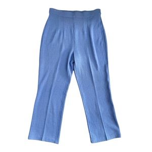St. John Collection Knit Crop Trousers- Pull On style Women's Size 14 Blue